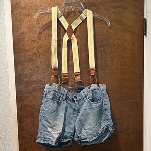 Joe's Jeans Vintage Reserve 1971 Denim Shorts with Removable Suspenders Size 29